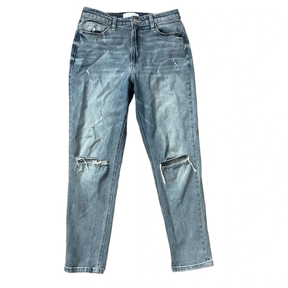 LAST CALL Vervet Blue Mom Jeans Women’s Size 28 High Rise Distressed - Picture 1 of 11